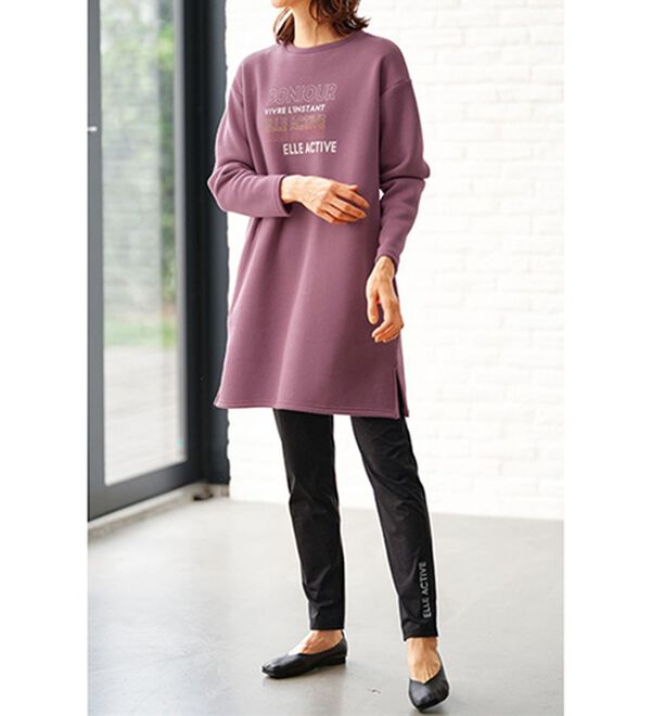 BELLUNA（ベルーナ）の「＜ＥＬＬＥ　Ａｃｔｉｖｅ＞あったかチュニックワンピセットアップ（セットアップ）」｜ピンク系