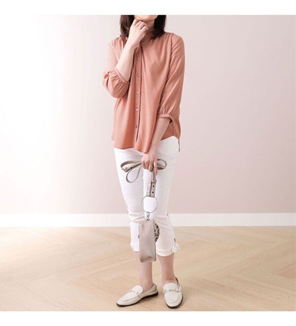 BELLUNA（ベルーナ）の「美脚ストレッチ裾リボンクロップドパンツ（クロップドパンツ）」｜詳細画像