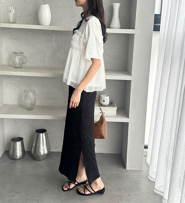 GeeRA（ジーラ）の「シアービスチェドッキングＴシャツ（カットソー）」｜詳細画像