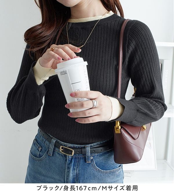 Viola e Viola（ヴィオラ エ ヴィオラ）の「レイヤード風リブニット（ニット・セーター）」｜詳細画像