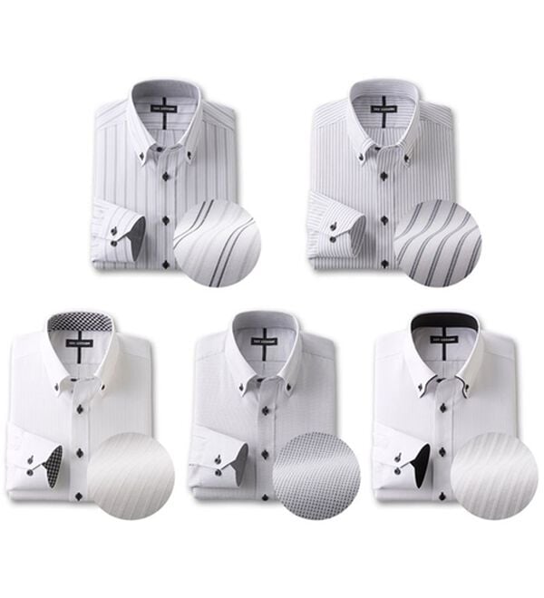 「【５枚セット】品質自慢！形態安定メンズワイシャツ（メンズワイシャツ）」｜グレー系5枚セット