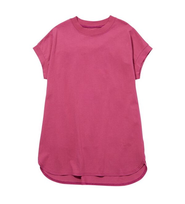 GeeRA（ジーラ）の「綿１００％フレンチスリーブチュニックＴシャツ（カットソー）」｜詳細画像