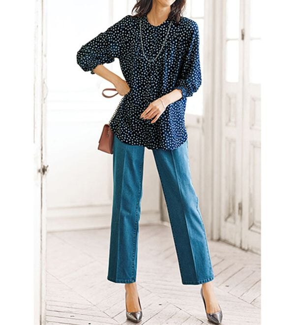 BELLUNA（ベルーナ）の「ストレッチ素材美脚見えデニムパンツ（フルレングスパンツ）」｜詳細画像