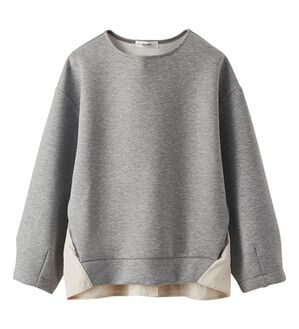 BELLUNA（ベルーナ）の「バックスリットデザイン異素材プルオーバー（カットソー）」｜グレー