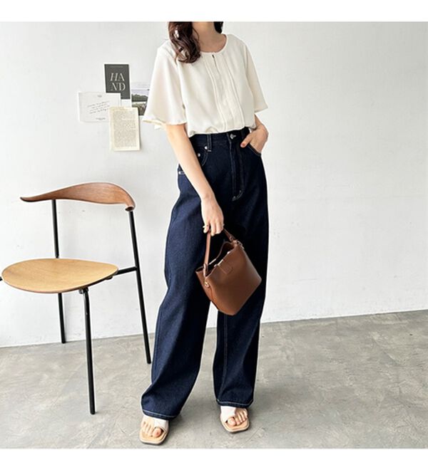 GeeRA（ジーラ）の「フロントタックフレアースリーブブラウス（ブラウス）」｜詳細画像