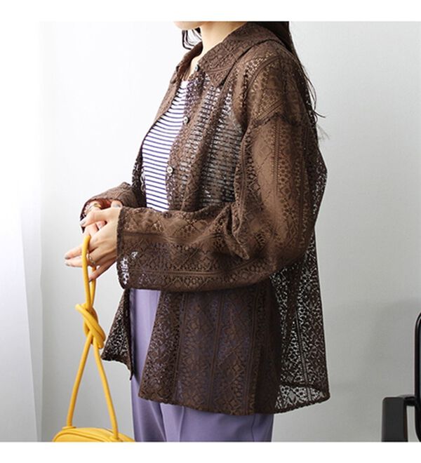 GeeRA（ジーラ）の「衿付レースシャツ（シャツ）」｜詳細画像