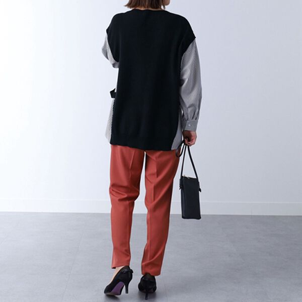 BELLUNA（ベルーナ）の「シャツレイヤード風ニットプルオーバー（ニット・セーター）」｜詳細画像