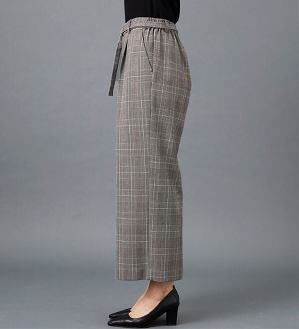 BELLUNA（ベルーナ）の「サマ見え（Ｗ）ベルト付ワイドパンツ（ワイドパンツ・ガウチョ）」｜詳細画像