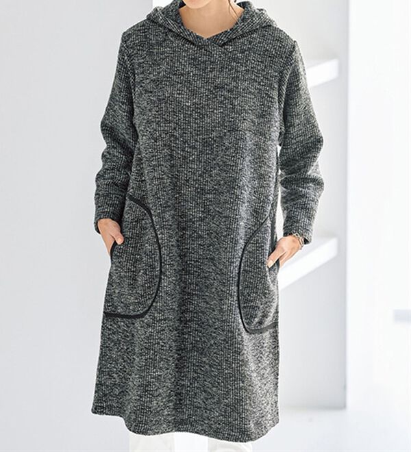 BELLUNA（ベルーナ）の「可愛く体型カバー！フードデザインゆったりチュニック（チュニック）」｜詳細画像