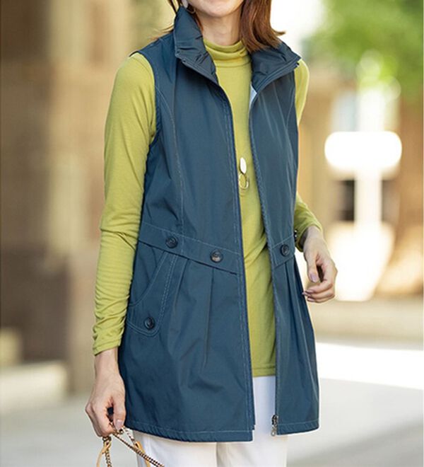 ルフラン（ルフラン）の「配色ダブルフェイス素材ベスト（ベスト）」｜ネイビー系