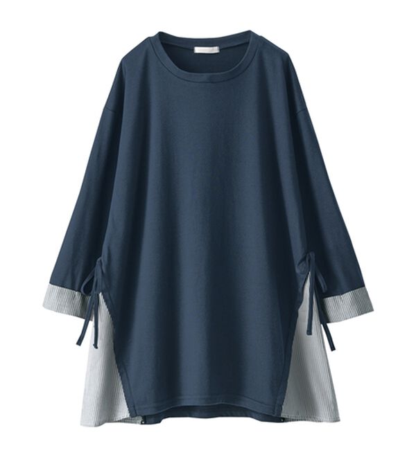 BELLUNA（ベルーナ）の「サイドリボンデザイン異素材切替チュニック（チュニック）」｜詳細画像