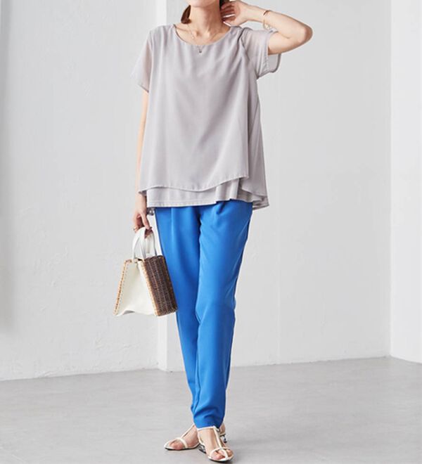 RANAN（ラナン）の「【選べる股下】美脚シルエットタックパンツ（股下６１・６５ｃｍ）（フルレングスパンツ）」｜詳細画像