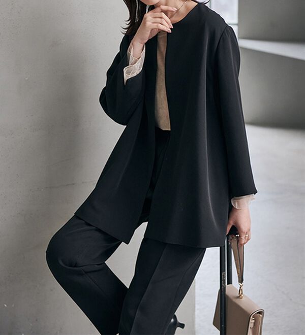 RANAN（ラナン）の「＜２点セット＞洗える！ゆるっとジャケット今どきパンツスーツ（パンツスーツ）」｜詳細画像