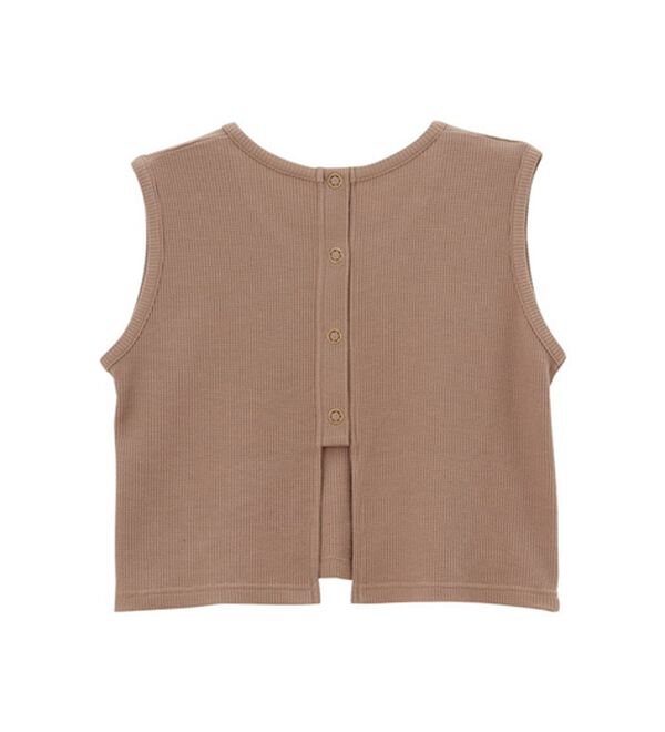 GeeRA（ジーラ）の「スナップボタンワッフルクロップドトップス（カットソー）」｜詳細画像