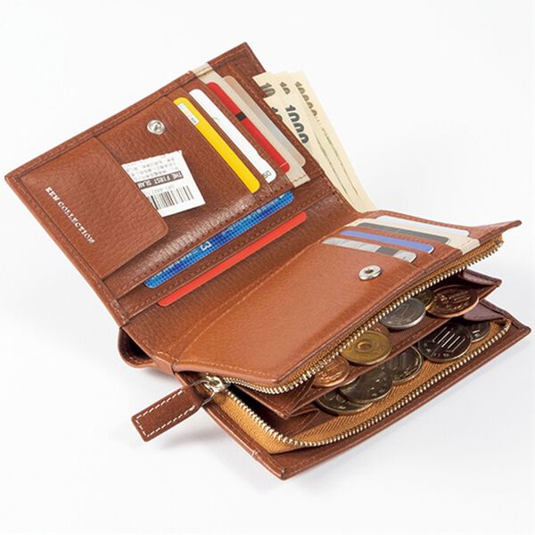 「＜ケン・コレクション＞収納力に優れた縦型二つ折り財布（メンズ財布・パスケース）」｜詳細画像