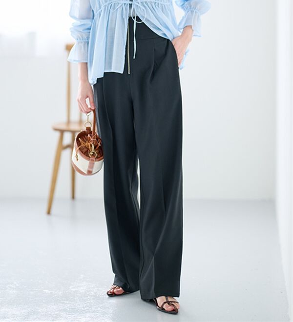 RANAN（ラナン）の「ハイウエストジップワイドパンツ（ワイドパンツ・ガウチョ）」｜詳細画像