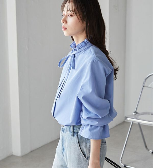 RANAN（ラナン）の「プチフリルリボン付きブラウス（ブラウス）」｜詳細画像