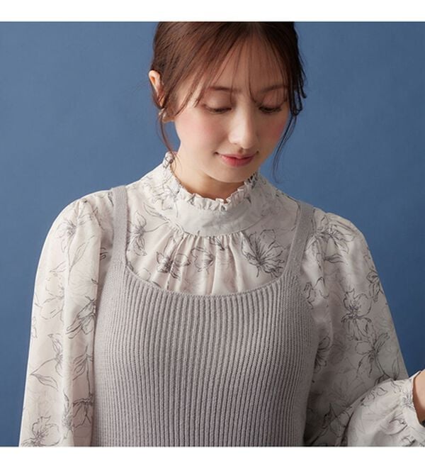 alotta（アロッタ）の「パール調ボタンニット＆キャミワンピース（アンサンブル）」｜詳細画像