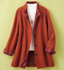 ルフラン（ルフラン）の「軽くて暖か裏チェックコート（ロングコート）」