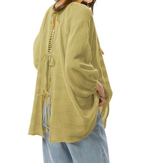 ルフラン（ルフラン）の「ゆるぽわ＊綿１００％リボンブラウス（ブラウス）」｜詳細画像