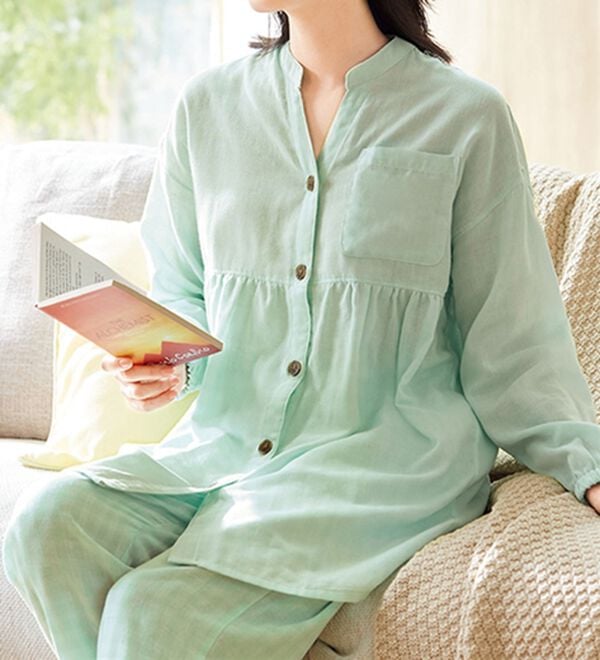 LAVIENNE（ラヴィエンヌ）の「綿１００％ふんわり可愛いダブルガーゼパジャマ（パジャマ・ルームウェア）」｜詳細画像