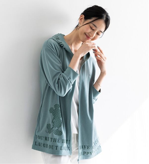 BELLUNA（ベルーナ）の「＜Ｄｉｓｎｅｙ＞【ミッキー】ロゴプリント裏メッシュパーカー（パーカー）」｜詳細画像