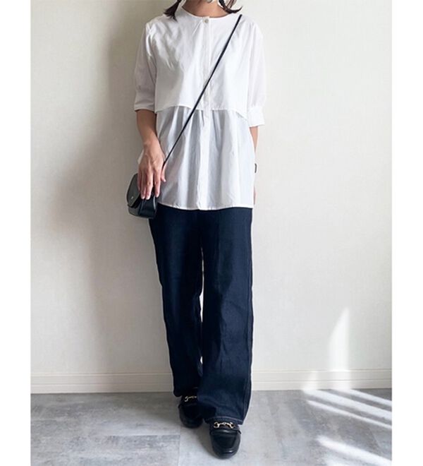 GeeRA（ジーラ）の「【華奢見え】羽織にもなる！ペプラムシャツチュニック（チュニック）」｜詳細画像