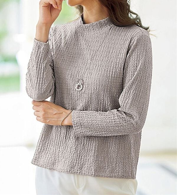 BELLUNA（ベルーナ）の「ツイード調カットソー素材ジャケットアンサンブル（アンサンブル）」｜詳細画像