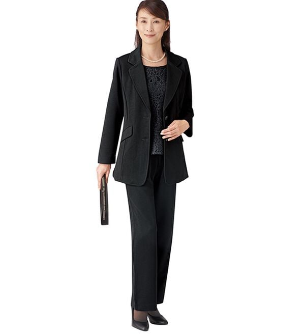 「【３点セット】洗えるストレッチフォーマル３点セット（ブラックフォーマル（喪服・礼服））」｜詳細画像