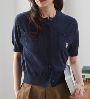 RANAN（ラナン）の「＜U.S.POLO ASSN.＞ コンパクトニットカーデ（ニットカーディガン）」｜ネイビー