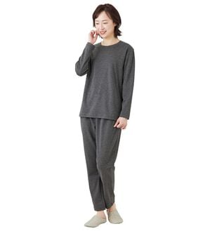 「リカバリーケア上下セットレディース（パジャマ・ルームウェア）」｜長袖(杢グレー)