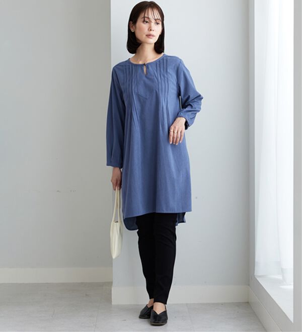 BELLUNA（ベルーナ）の「コーデュロイ素材ピンタック使いワンピース（その他ワンピース）」｜詳細画像