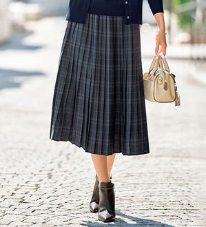 BELLUNA（ベルーナ）の「チェック柄プリーツスカート（ロングスカート）」｜詳細画像