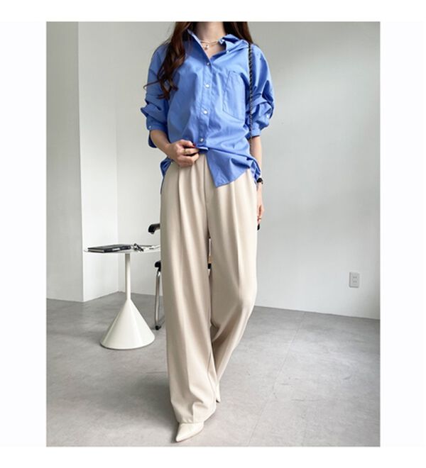 GeeRA（ジーラ）の「美脚魅せタックワイドスラックスパンツ（ワイドパンツ・ガウチョ）」｜詳細画像