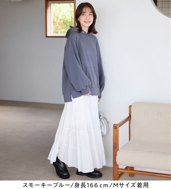 Viola e Viola（ヴィオラ エ ヴィオラ）の「【毛玉になりにくい】ふんわり柔らか裏起毛パーカー（パーカー）」｜詳細画像