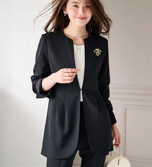 RANAN（ラナン）の「＜２点セット＞ラウンドヘムジャケットセットアップ（パンツスーツ）」｜ブラック