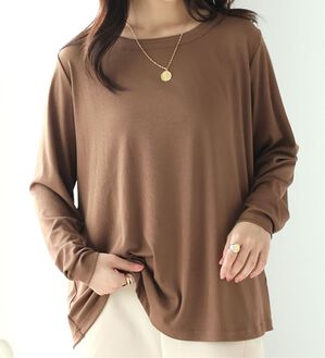 「【大きいサイズ】【Ｌ～８Ｌ】シンプルリブカットソー【エブリデイＲｉｂ】（カットソー）」｜モカ