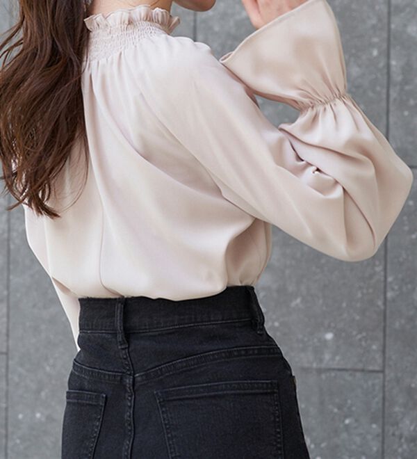 RANAN（ラナン）の「シャーリングハイネックキャンディーブラウス（ブラウス）」｜詳細画像