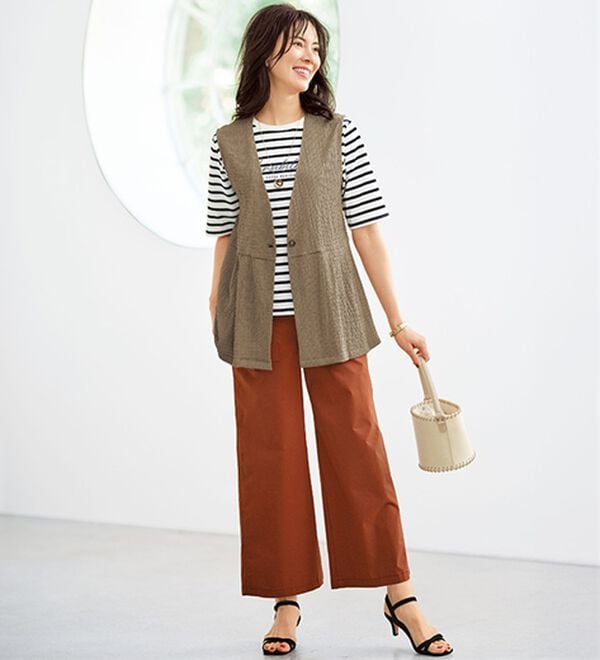 BELLUNA（ベルーナ）の「ジャカード素材ベストアンサンブル（アンサンブル）」｜詳細画像