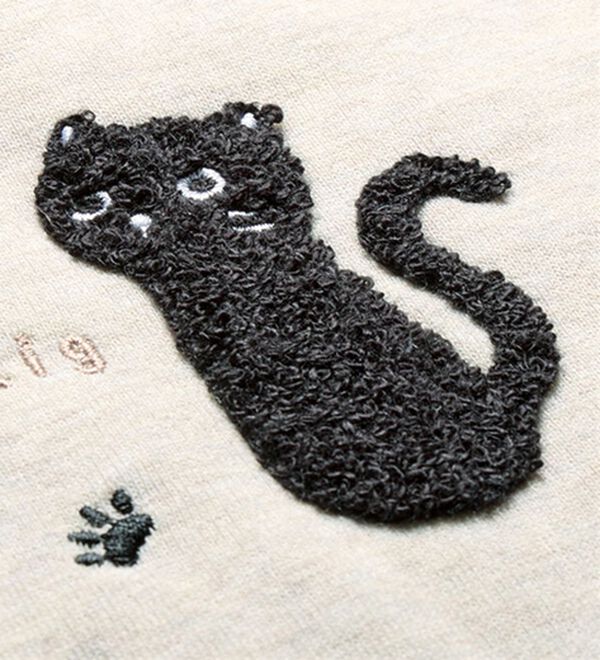ルフラン（ルフラン）の「【３色組】ねこ刺しゅう＊裏起毛プルオーバー（カットソー）」｜詳細画像