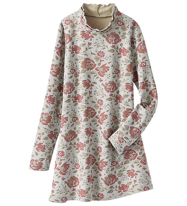 BELLUNA（ベルーナ）の「華やかふくれジャカードチュニック（チュニック）」｜ピンク系