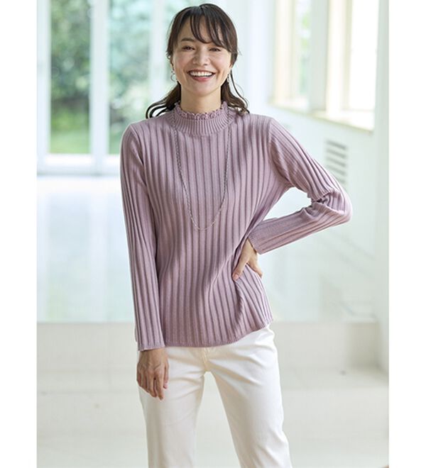 BELLUNA（ベルーナ）の「ウール入りウォッシャブルセーター（ニット・セーター）」｜詳細画像