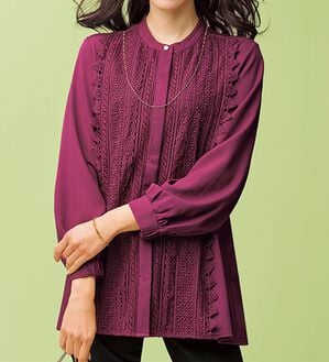 BELLUNA（ベルーナ）の「ケミカルレース上品シャツチュニック（チュニック）」｜詳細画像