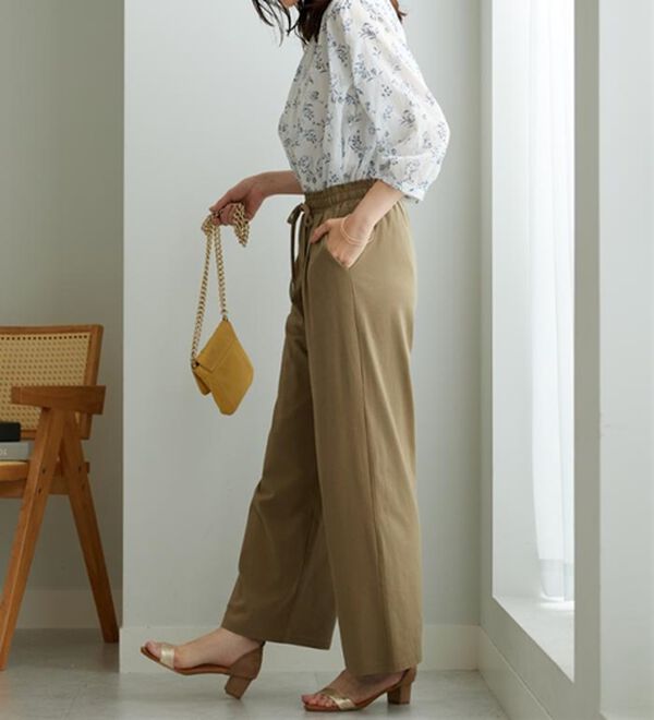 BELLUNA（ベルーナ）の「着心地楽々！綿１００％イージーパンツ（ワイドパンツ・ガウチョ）」｜詳細画像
