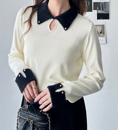 GeeRA（ジーラ）の「衿シャギーニットトップス（ニット・セーター）」