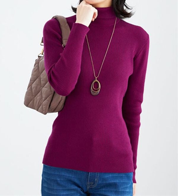 BELLUNA（ベルーナ）の「リブニットタートルプルオーバー（ニット・セーター）」｜詳細画像