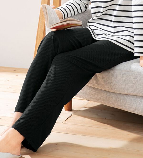 「ラフばきルームパンツ（フルレングスパンツ）」｜ブラック