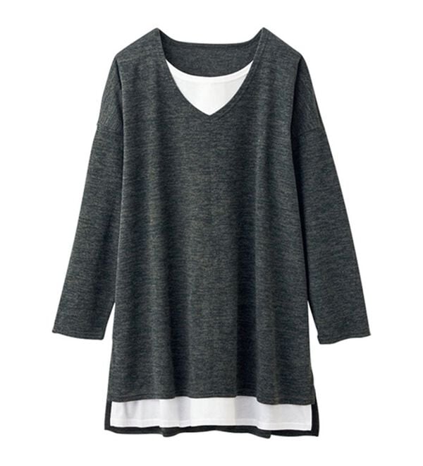 RANAN（ラナン）の「レイヤード風ニットソーチュニック（チュニック）」｜詳細画像