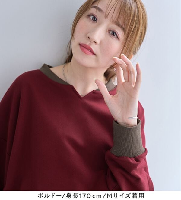 Viola e Viola（ヴィオラ エ ヴィオラ）の「配色デザイン綿混スウェット（カットソー）」｜詳細画像