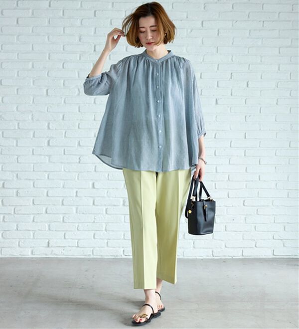 BELLUNA（ベルーナ）の「スラブ素材ギャザーデザインブラウス（ブラウス）」｜詳細画像